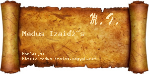 Medus Izaiás névjegykártya